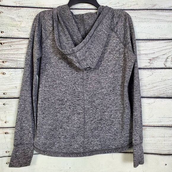 Denver Broncos NFL Women’s Full Zip Hoodie M Gray Heathered Stretch Fleece Jacke - Picture 3 of 7